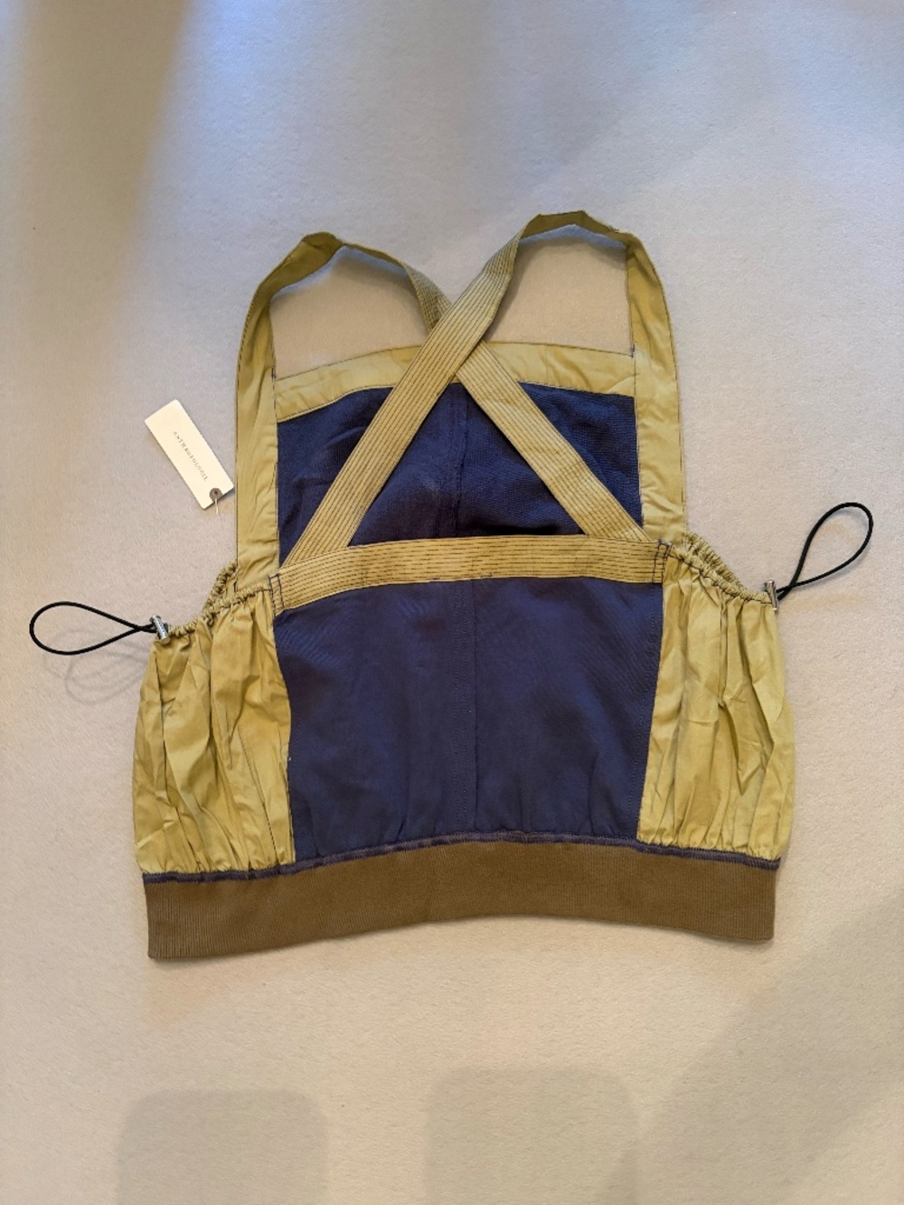 NWT Anthropologie Pilcro Blue Green Zip Side Tie Criss Cross Back Large L - Picture 5 of 9